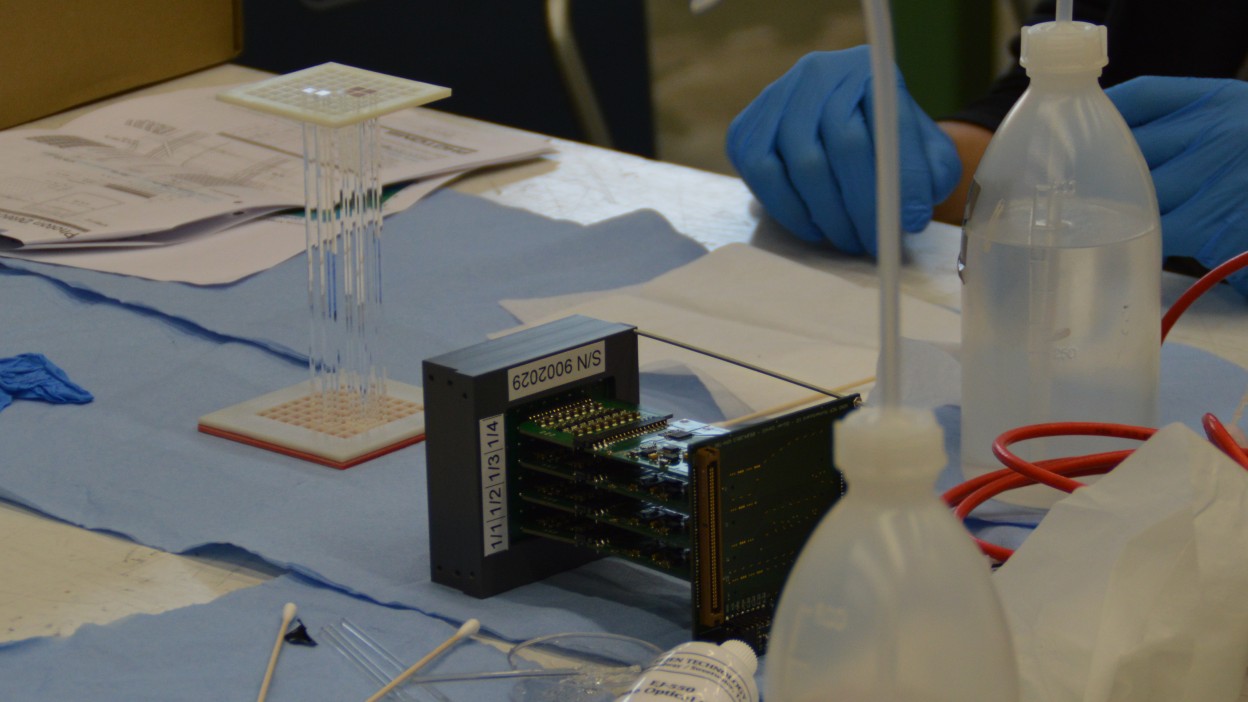 Assembly of FLASH detector, 2015